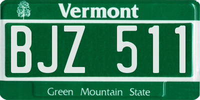 VT license plate BJZ511