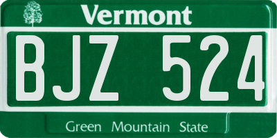 VT license plate BJZ524