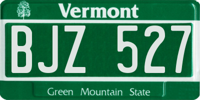 VT license plate BJZ527