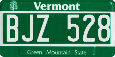 VT license plate BJZ528
