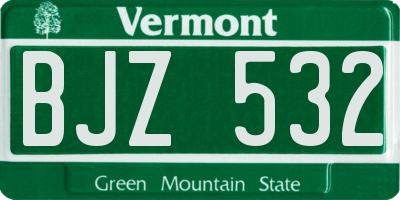 VT license plate BJZ532