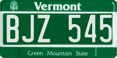 VT license plate BJZ545
