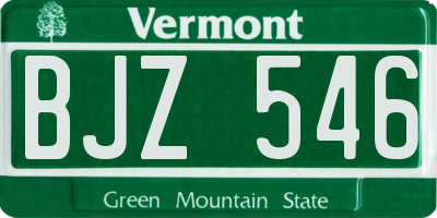 VT license plate BJZ546