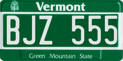 VT license plate BJZ555