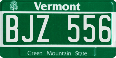 VT license plate BJZ556