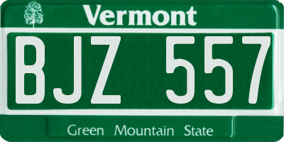 VT license plate BJZ557