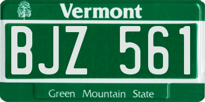 VT license plate BJZ561