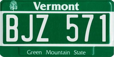 VT license plate BJZ571
