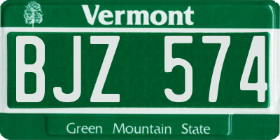 VT license plate BJZ574