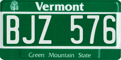 VT license plate BJZ576