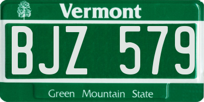 VT license plate BJZ579