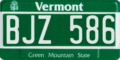 VT license plate BJZ586