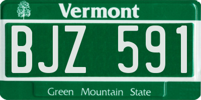 VT license plate BJZ591