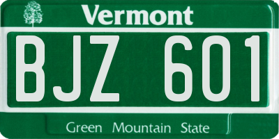 VT license plate BJZ601