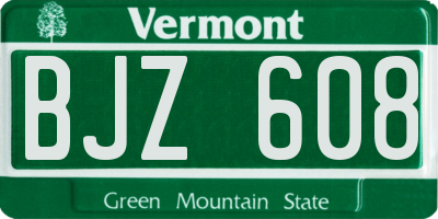 VT license plate BJZ608