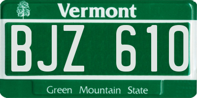 VT license plate BJZ610