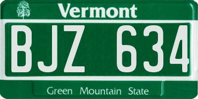 VT license plate BJZ634