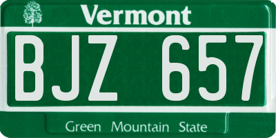 VT license plate BJZ657