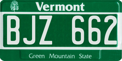 VT license plate BJZ662