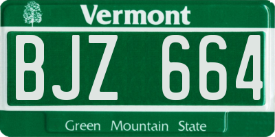 VT license plate BJZ664
