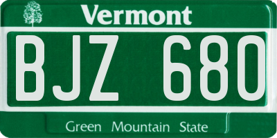 VT license plate BJZ680