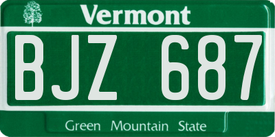 VT license plate BJZ687