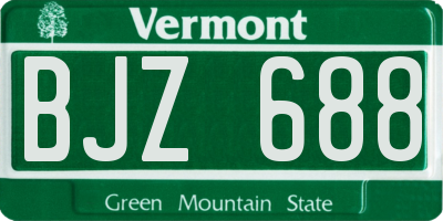 VT license plate BJZ688