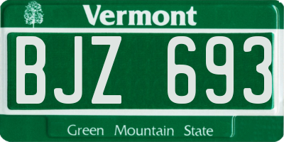 VT license plate BJZ693