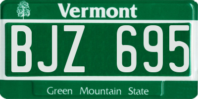 VT license plate BJZ695