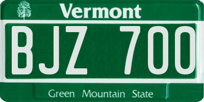 VT license plate BJZ700