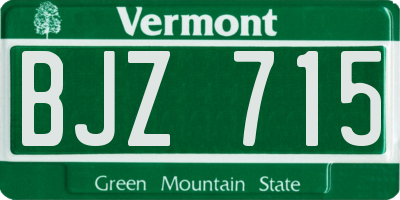 VT license plate BJZ715