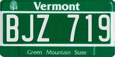 VT license plate BJZ719