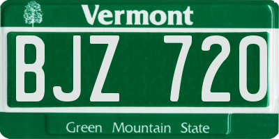 VT license plate BJZ720