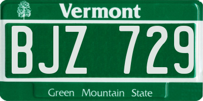 VT license plate BJZ729