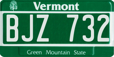 VT license plate BJZ732