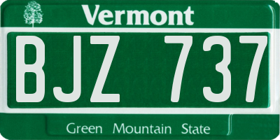 VT license plate BJZ737