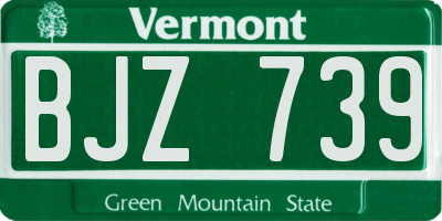VT license plate BJZ739