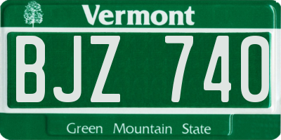 VT license plate BJZ740