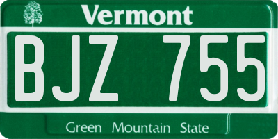 VT license plate BJZ755