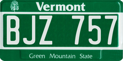 VT license plate BJZ757