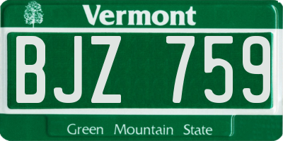 VT license plate BJZ759