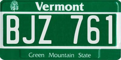 VT license plate BJZ761