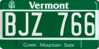 VT license plate BJZ766