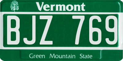 VT license plate BJZ769