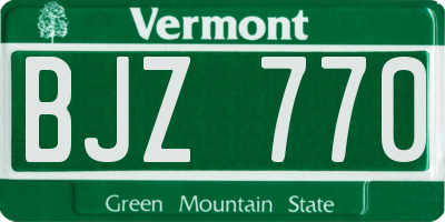 VT license plate BJZ770