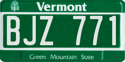 VT license plate BJZ771