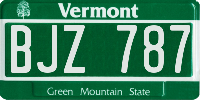 VT license plate BJZ787