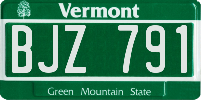 VT license plate BJZ791