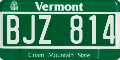 VT license plate BJZ814