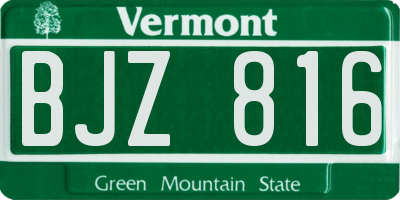 VT license plate BJZ816